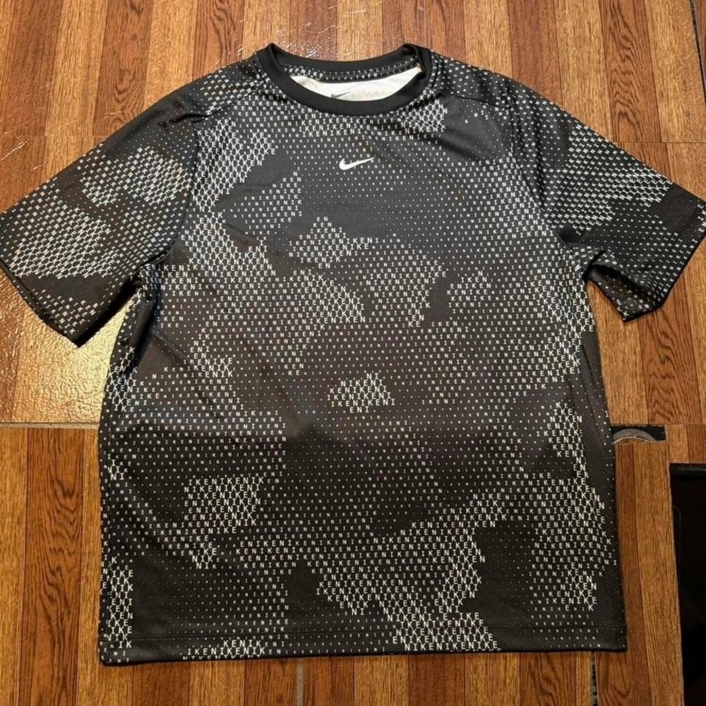 Nike Black Camo Dri-Fit Tech‎ Retro Center Swoosh Shirt Youth XL (14)